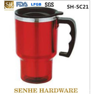 14oz tragbarer doppelter Wand-Getränk-Becher mit Handgriff (SH-SC21)